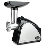 Korona 25200 Fleischwolf | Edelstahl | Für herzhafte und süße Speisen | Plätzchen | Inklusive Gebäck-, Kebbe- und Wurstfülleraufsatz | 400 Watt