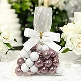 EinsSein 5 Stück fertige Gastgeschenke Hochzeit, Taufe, Babyshower mit leckeren Schokokugeln Milchschoko weiss-rosa | Bonboniere Hochzeitsmandeln Taufmandeln Kommunion Konfirmation Babyparty |