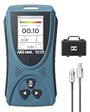 AEGTEST Geigerzähler mit LCD-Bildschirm für Nuklearstrahlen-Detektion, wiederaufladbares Dosimeter zur Erkennung von Strahlen Beta, Gamma und X, CPM, μSv/h, μR/h, μSv – Blau