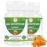 Morsan Healthcare Sanddorn (Hippophae rhamnoides) Kapseln | Packung mit 60 x 500 mg. Vegetarische Kapseln | Natürliches Nahrungsergänzungsmittel | GMP-zertifiziert | Glutenfrei (Pack Of 2)