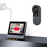 Winnes Drahtlose Türklingel mit Kamera,Video Türklingel Kabellos, Zwei-Wege-Audio, 4,3 IPS Display 1080P,170°Weitwinkelkamera,Nachtsicht, Ohne ABO & WiFi, 2.4GHZ Videodoorbell schützt Ihr Zuhause