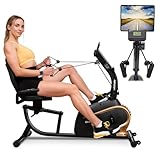 Hop-Sport Liegeergometer für zu Hause HS-045L Volt, Sitzergometer mit Magnetbremse & 10 verstellbaren Widerstandsstufen - Heimtrainer mit Herzfrequenzsensoren und verstellbarem Sitz