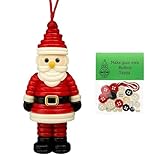 PORUPAEL DIY Weihnachtsmann Knopf Ornament Making Set Button Weihnachtsbaum Dekoration Kits Weihnachtsbaum Hängende Anhänger DIY Handwerk Knöpfe Kit