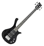 Rocktile TB-4 MBK Traveler E-Bass - 4-saitiger E-Bass im Reiseformat - Body: Erle, Hals: Ahorn - Griffbrett: Technical Ebony - 2 Single Coil-Tonabnehmer - Matte Black