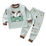 Kinder Baumwolle Schlafanzüge Basisscht Anzug Baby Mädchen Junge Schlafanzugoberteile Schlafanzughosen Schlafanzug Hülsen-Nette Karikatur-Oberseiten-Hosen-Nachtwäsche-Pyjama-Outfit-Set (D, 3-4 Years)