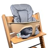 LaLoona Sitzverkleinerer für Hochstuhl Stokke Tripp Trapp - Baby Sitzpolster beschichtet & abwaschbar, OEKO-TEX Standard 100 geprüft und maschinenwaschbar - Grau