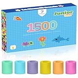 La Manuli Große Bügelperlen 10mm - 1500 Stück XL Steckperlen für Kinder ab 3 Jahren, Nachfüllset Bastelperlen (Pastell farben)