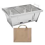 Grills Kochen im Freien, tragbarer Campinggrill, Edelstahl-Grill, höhenverstellbar, zusammenklappbarer Grill, BBQ Holzkohlegrill, kompakter Outdoor-Klappgrill für den Außenbereich