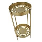 VICASKY 1Stück Doppelter Blumenständer Eisen Stöckiges Hohlblumen Regal Für Pflanzen Moderner Indoor Blumenstand Für Wohnzimmer Und Deko