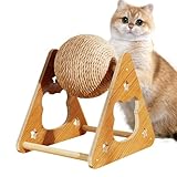 BommFu Katzen Kratzball - Sisal Ball Kratzspielzeug,Vertikales Trainingsrad Mit Holzrahmen Zur Krallenpflege Für Kätzchen Welpen Kaninchen Klettern Indoor Spiel