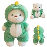 Plüschtier Teddybär mit Dinosaurier Kostüm, 30cm Teddybär, Teddy P-lüschtier, Pl-üschtier Stofftier Teddy, Teddybär Plüschtier, Kuscheltier Bär, Geschenke für Geburtstag, Weihnachten, Valentinstag
