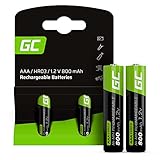 GREEN CELL Akku 800 mAh 1.2V [2 Stück] Batterien AAA, AAA Akkus Wiederaufladbar, Sofort Einsatzbereit, Geringe Selbstentladung, Ohne Memory-Effekt, AAA batterien Set