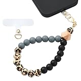 BEEFLYING Silikon Perlen Handy Handgelenkband, Handy Lanyard mit Sicherungsschlaufe, elastisches freihändiges Handgelenkarmband für Frauen