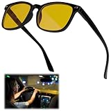 eModwey Nachtsichtbrille zum Autofahren für Herren und Damen - Gelbe Gläser zur Blendreduzierung, Verbesserte Sicht bei Nacht und Schlechten Lichtverhältnissen, Komfortabler Sitz