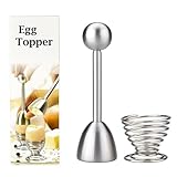 Pretop Eierköpfer + einem Eierbecher | Eieröffner Eier Cutter Cracker Edelstahl 14 cm