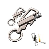 Schlüsselanhänger-Petroleumfeuerzeug, Streichholzfeuerzeug, Retro-Streichhölzer, multifunktional, sehr gut geeignet for Camping im Freien (Brennstoff nicht im Lieferumfang enthalten)(Silver 2-pack)