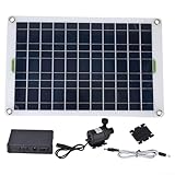 50W Solar Springbrunnenpumpe Garten Wasserspiel Teichpumpe mit Batterie Geräuscharm 800L/H Durchflussmenge 5M Kopf ABS-Konstruktion für Aquarium Schwimmbad