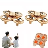 DIY-Holzdrohnen-Modellbausatz, Ferngesteuerter Holzdrohnen-Bausatz mit Fernbedienung, 4-Achsen-Quadrocopter, Bausatz für Kinder und Erwachsene, kreatives Bauprojekt (2pcs)