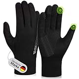 Diasports Handschuhe Herren & Damen | Touchscreen Laufhandschuhe | Fahrradhandschuhe mit Anti-Rutsch | Winterhandschuhe Outdoor | Schwarze Handschuhe Sport | Dünne Winter Thermohandschuhe Schwarz XL