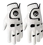 Golfhandschuh Herren Linke Hand Rechte Mit Ball Marker 2 Stück oder 3 Stück Not Paar Allwetter Leder Griff Golf Handschuh Links Rechts Golfhandschuh Männer Golfer Handschuh (2 Stück Links, ML)