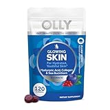 OLLY Glowing Skin Collagen Gummi,Hydrated Youthful Skin, Hyaluronsäure, Sanddorn,Kaubares Nahrungsergänzungsmittel, Beere, 60 Tage Vorrat – 120 Stück Beutel