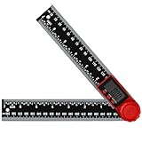 1pcs Winkellehre,Winkelmesser,400 mm Digitaler Winkelmesser,360°Rotierender Winkelmesser Digital mit Anzeige Größes und Bildschirm Hold,für DIY,Holzbearbeitung,Bauwesen,Messung,Schwarz
