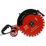 Elektrische Betonsäge mit Schutz, Wasserpumpe, Riemenscheibe, 40,6 cm, zum Schneiden von Stein, Beton, Ziegel, Rot, Betonboden (schwarz-rot)
