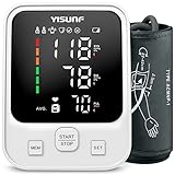 Blutdruckmessgerät Oberarm Vollautomatische Digitales Blutdruckmessgerät und Pulsmesser-Detektor, Mit Arrhythmie-Erkennung, Großes LED Display, 22-42 cm Große Manschette, 2x90 Dual-User (Weiß)