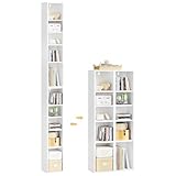 WOLTU Bücherregal, Regal mit 10 Fächern, CD DVD Regal stehend, Würfelregal weiß, Standregal stapelbar, Aufbewahrungsregal, Wohnzimmer, Weiß, SK063ws