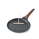 Kordisen Crêpepfanne Antihaft, 26 cm Dosa Pfanne mit Teigverteiler, Granitbeschichtung, Flache Pfanne für Herd, Induktion Geeignet, PFOA-frei