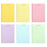 APOMOONS 6 Stück Blöcken Haftnotizen 300 Blätter Sticky Notes Haftnotizen Klebezettel To Do Listen Block Notizzettel Seitenmarker Notizblöcke Linierte Notizzettel Planer Erinnerung für Schule Büro