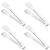 Dylan-EU 4 stück Grillzange 9 zoll Küchenzange Silber Lebensmittelzange Edelstahl-Kochzangen für Barbecue, Salat, Backen, Servieren, Buffet, Ofen, Brot