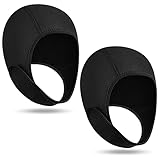 Qezodsx 2 StüCke Neopren Taucher Haube Neoprenanzug Hauben Kappe Badekappen mit Kinnriemen Schnorcheln Surf Beanie 2,5 Mm Tauchkappe