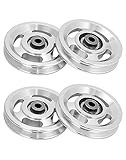 QWORK® 95 mm seilrolle, umlenkrollen, aluminiumlegierung, bär 300 kg, für sportgeräte, garagentor rollensysteme, 4pcs