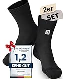 CORE GORIMO – 2 Paar – Merino Wandersocken Damen & Herren - mit Anti-Blasen Schutz - Wandersocken Herren & Damen zum Wandern, Hiking und Trekking (43-46, Schwarz)