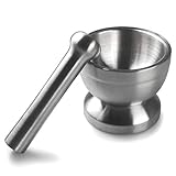YOUZiNGS Mörser mit Stößel aus rostfreiem Edelstahl inkl. Deckel, Tabletten Zerkleinerer, Kräuter und Gewürz-Mühle