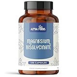 Magnesiumbisglycinat | 120 Kapseln | 1500 mg Magnesium Glycinat pro Tagesdosis, davon 300 mg Elementares Magnesium | Vegan | Hochdosiert | Alpha Foods