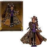 Monster High Puppe, Clawdeen Wolf House of Wolf Sammelfigur mit Kunstpelz-Jacquard-Mantel, violettem Blazerkleid, Pantaboots und goldenen Accessoires, JDR66