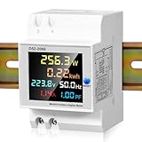 6 in 1 Stromzähler, einphasig, AC 40-300 V 100 A, multifunktional, Strommessgerät, Amperemeter, DIN-Voltmeter, Stromzähler mit LCD-Display