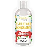 Creative Deco Bastelkleber für Schleim Flüssig-kleber PVA | 500 ml Klebstoff für Kunstprojekte Papier Karton | Slime Kleber zum Basteln | Glue | Waschbarer Schulkleber | Hohe Effizienz | Transparente
