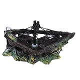 TOYANDONA Aquarium Dekoration Dekorationen für Aquarien für Fischbecken Tank Piratendekorationen Panzerdekoration Aquarienboot Piratenboot Fischverzierung Versteck Harz