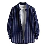 Gestreiftes Hemd für Herren, langärmelig, dünne Hemden, Herren, langärmelig, gestreift, Overiezd, langärmelig, leicht, lässig, langärmelig, modisch, Freizeithemd, große Größen, Herrenhemden, Sommer