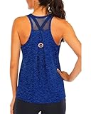 NUMBER 1 WORD PRO Zumba Shirts für Damen, ärmellos, für Fitness, Workout, Fitnessstudio, athletisch, Racerback, Tank-Top, Sport-Shirts für Tanzen, Dunkelblau, X-Groß