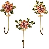 byepica Wandhaken-Set aus Zinklegierung, dekorative orangefarbene Emaille-Haken für Mäntel, Schlüssel, Wohnkultur (dreiteilig sortierte Größen)