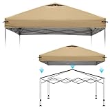 Ersatzdach Pavillon 3x3 mit verstellbarem Riemen, passend für Oberbreiten von 114-118 Zoll, wasserdicht und UV-beständig für Schatten im Freien (nur Dach, Rahmen Nicht enthalten) (Beige)