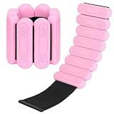 Smlper 2 Pcs Verstellbare Handgelenkgewichte Knöchelgewichte Set Tragbare Gewichtsmanschetten für Damen und Herren,knöchelgewichte Set für Pilates,Tanz,Yoga,Gehen,Jogge (Rosa, 2kg (1kg*2))
