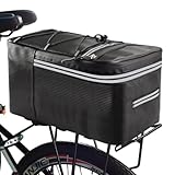 getuse Hinterradtasche mit Regenschutz, 12 l/15 l, wasserdicht, reflektierend, Fahrrad-Seitentasche, Kofferraum, Cargo-Tragetasche, für Pendler, Outdoor-Radtouren (12 l + Regenschutz)