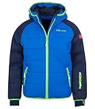 Trollkids Kinder Hafjell XT wasserabweisende leichte Skijacke Winterjacke, Marineblau/Mittelblau/Grün, Größe 140