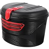 POPETPOP Fahrradkorb mit Schloss aus Kunststoff Hängekorb für Vorderrahmen E Mountainbike Rot Regenfest Großer Aufbewahrungskorb für Outdoor und Pendler