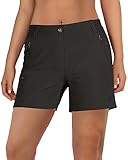 Outdoor Ventures Kurze Hose Damen UPF50+ UV Schutz Wander Shorts Sommer Leicht Trekking Shorts Stretch Schnelltrocknend Wanderhose Schwarz DE36